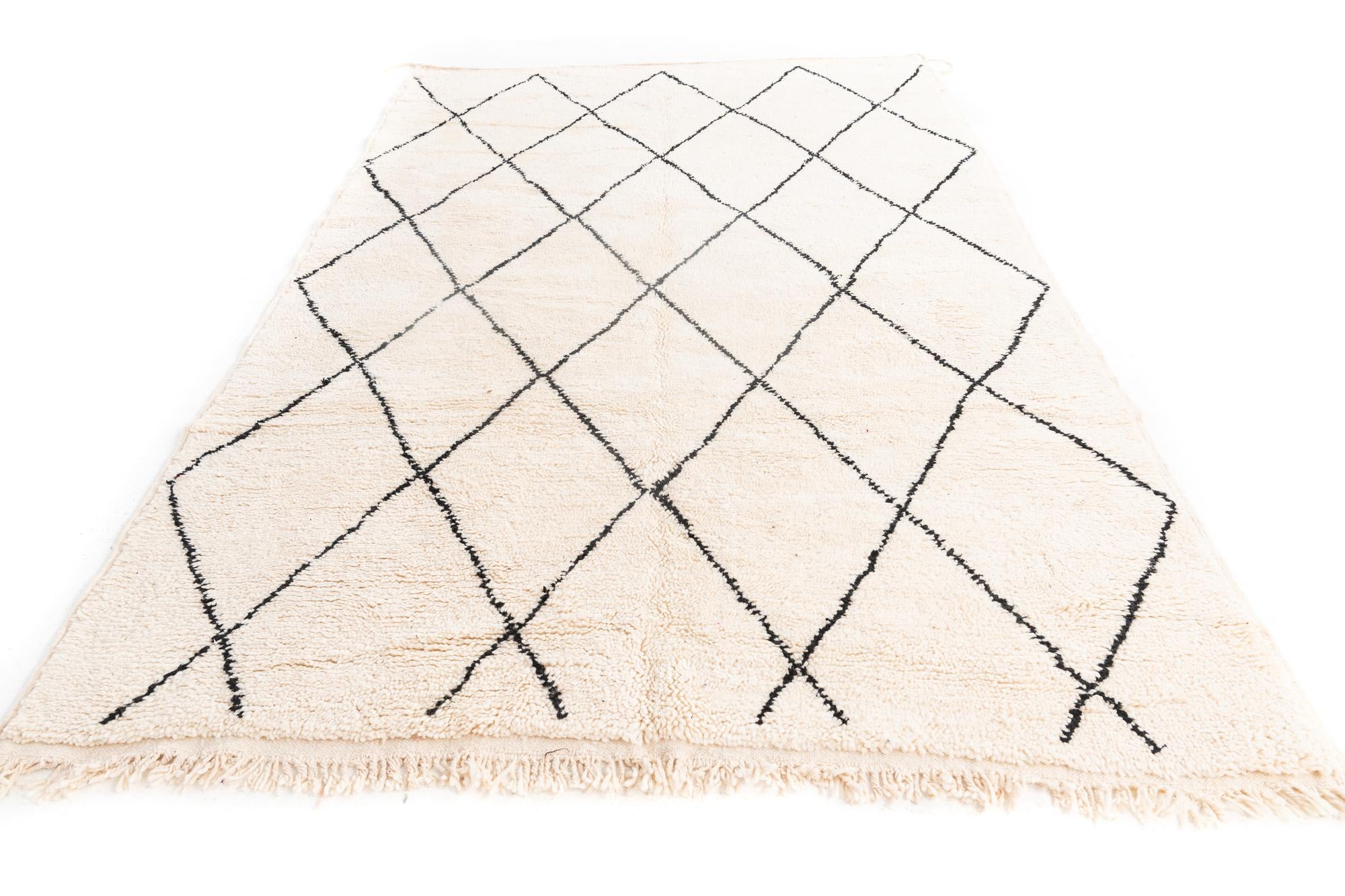 6' 5 x 10' Hand Knotted Moroccan Wool Rug
