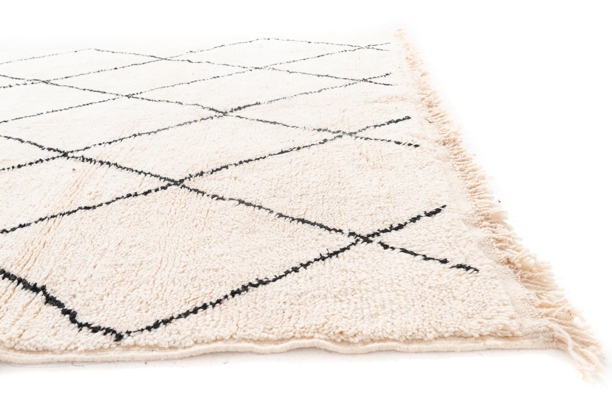 6' 5 x 10' Hand Knotted Moroccan Wool Rug