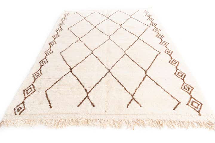6' 9 x 9' 8 Hand Knotted Moroccan Wool Rug