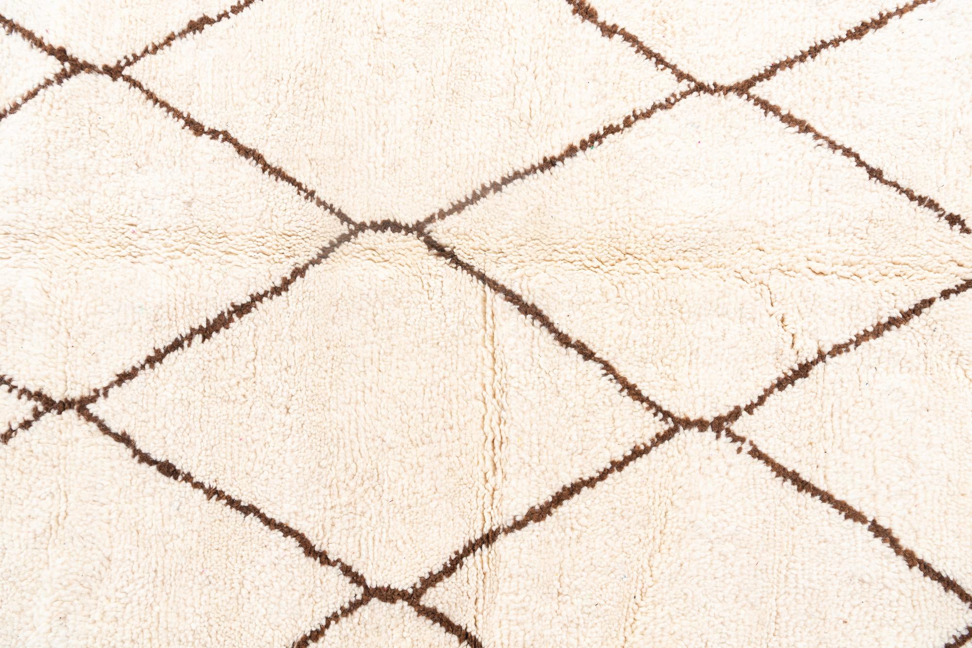 6' 9 x 9' 8 Hand Knotted Moroccan Wool Rug
