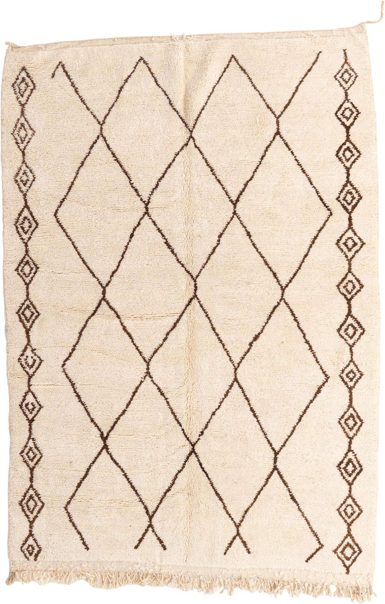 6' 9 x 9' 8 Hand Knotted Moroccan Wool Rug
