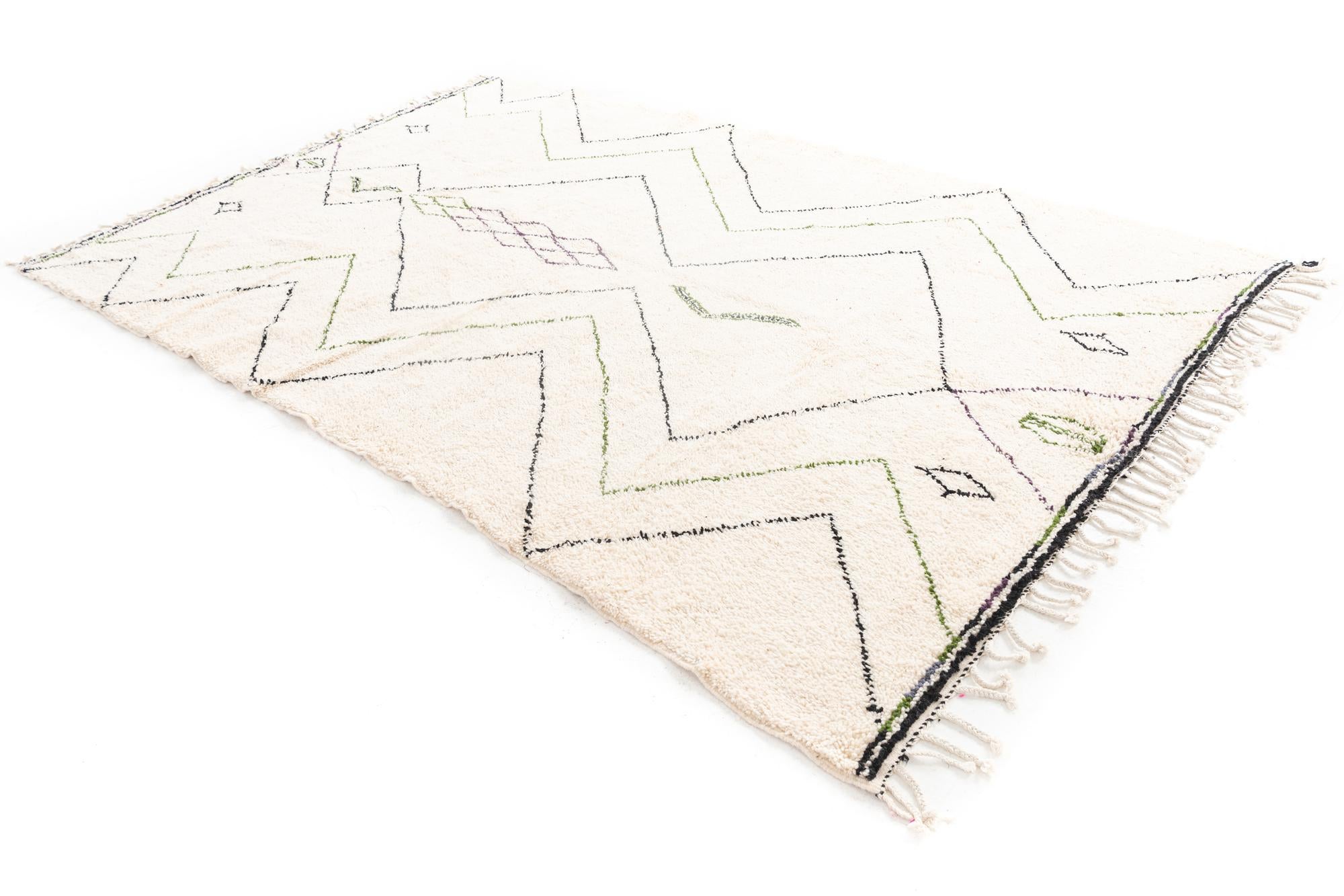 6' 8 x 10' Hand Knotted Moroccan Wool Rug