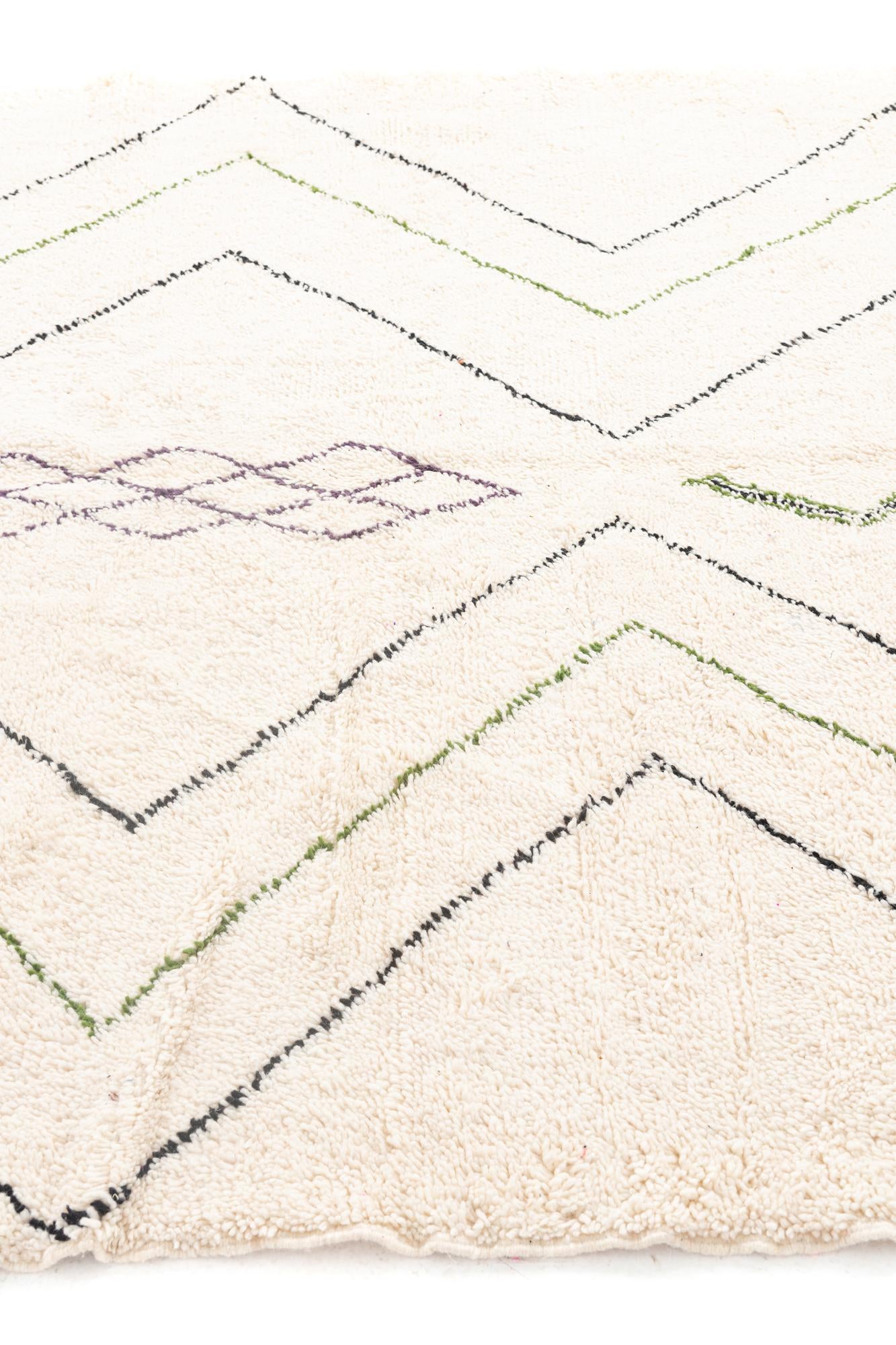 6' 8 x 10' Hand Knotted Moroccan Wool Rug