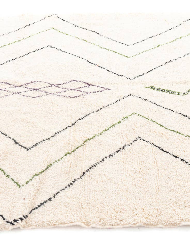 Detail image of 6' 8 x 10'  Hand Knotted Moroccan Wool Rug