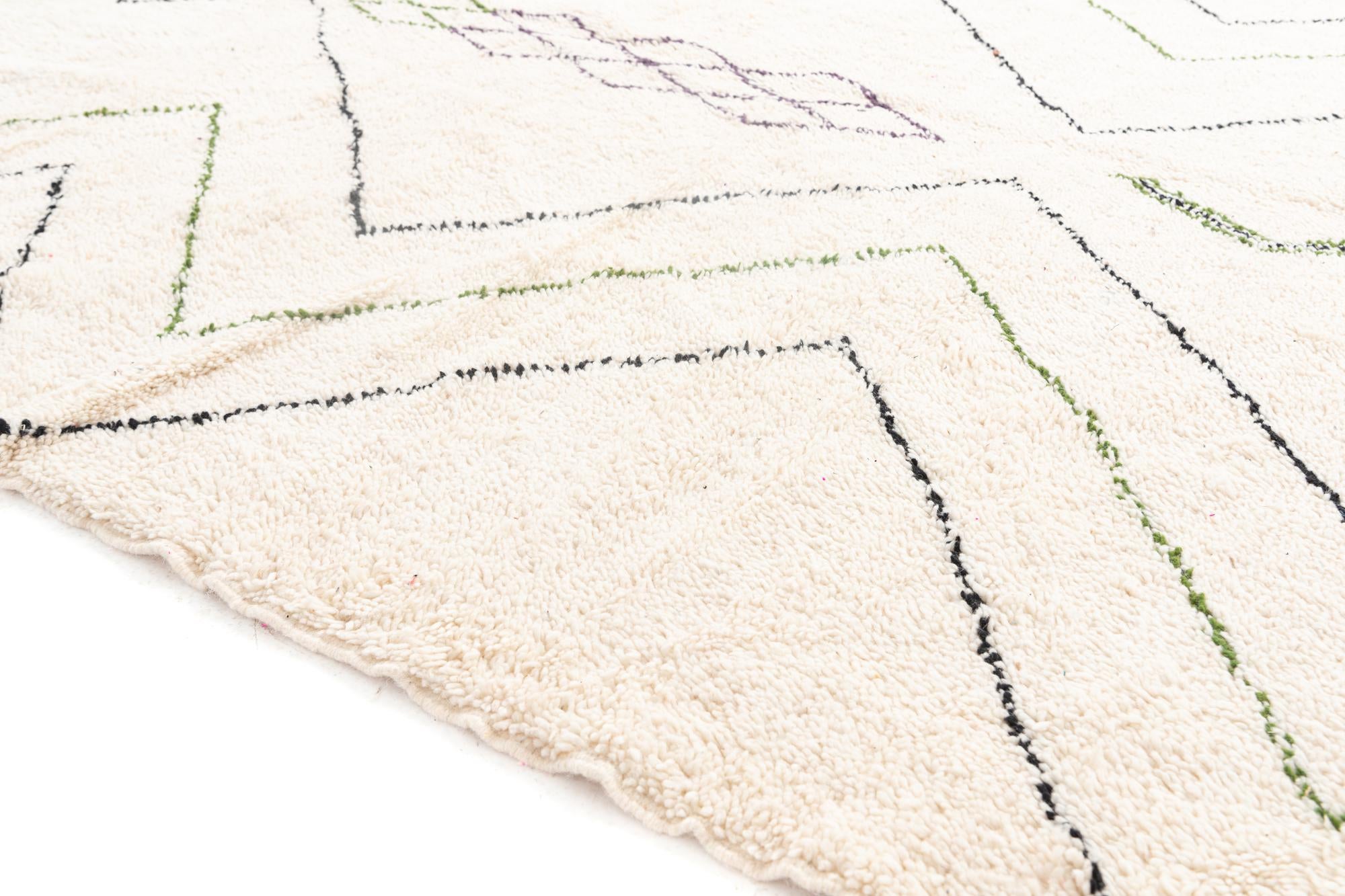 6' 8 x 10' Hand Knotted Moroccan Wool Rug