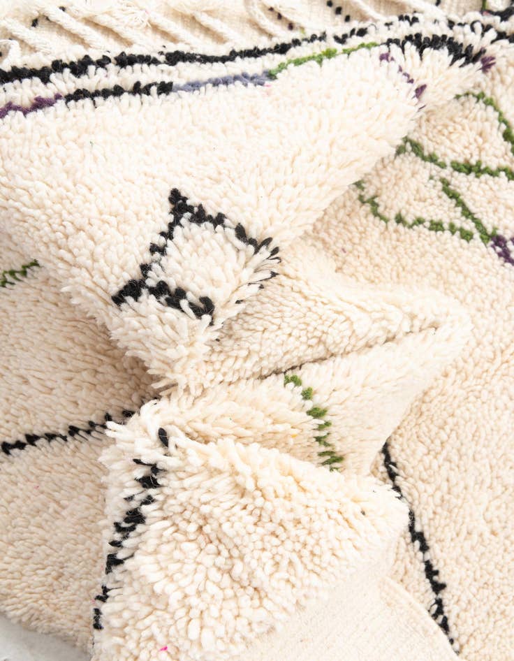 Detail image of 6' 8 x 10'  Hand Knotted Moroccan Wool Rug