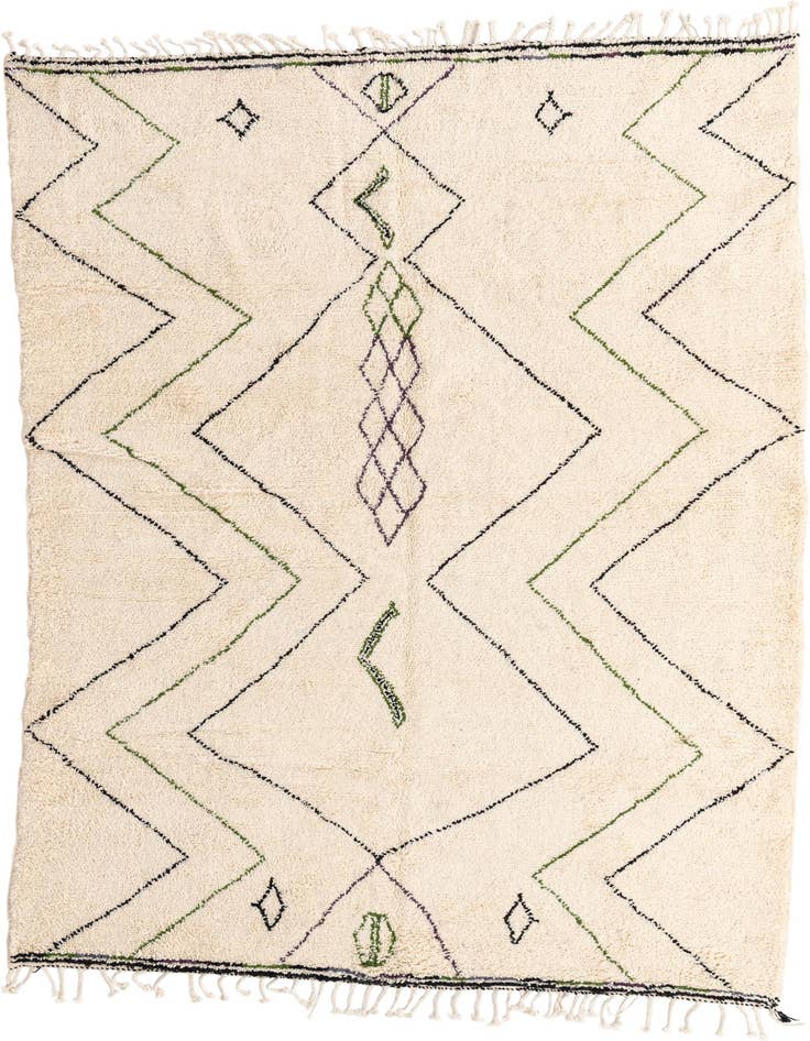Detail image of 6' 8 x 10' Hand Knotted Moroccan Wool Rug