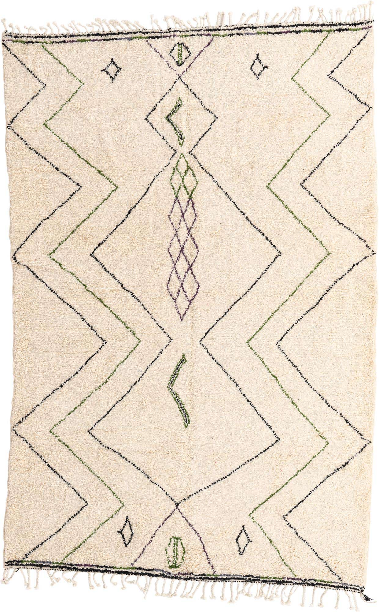 6' 8 x 10' Hand Knotted Moroccan Wool Rug