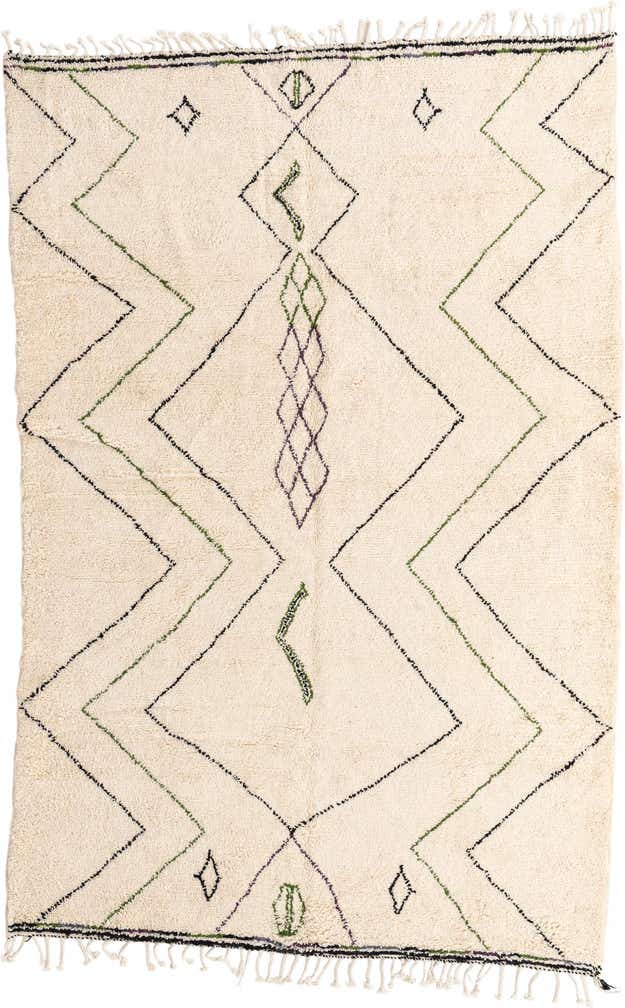 6' 8 x 10' Hand Knotted Moroccan Wool Rug