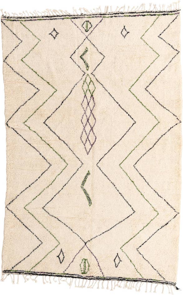 Detail image of 6' 8 x 10' Hand Knotted Moroccan Wool Rug