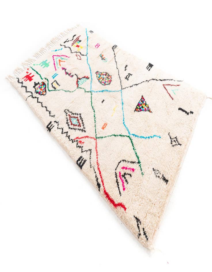 Detail image of 5' x 8'  Hand Knotted Moroccan Wool Rug