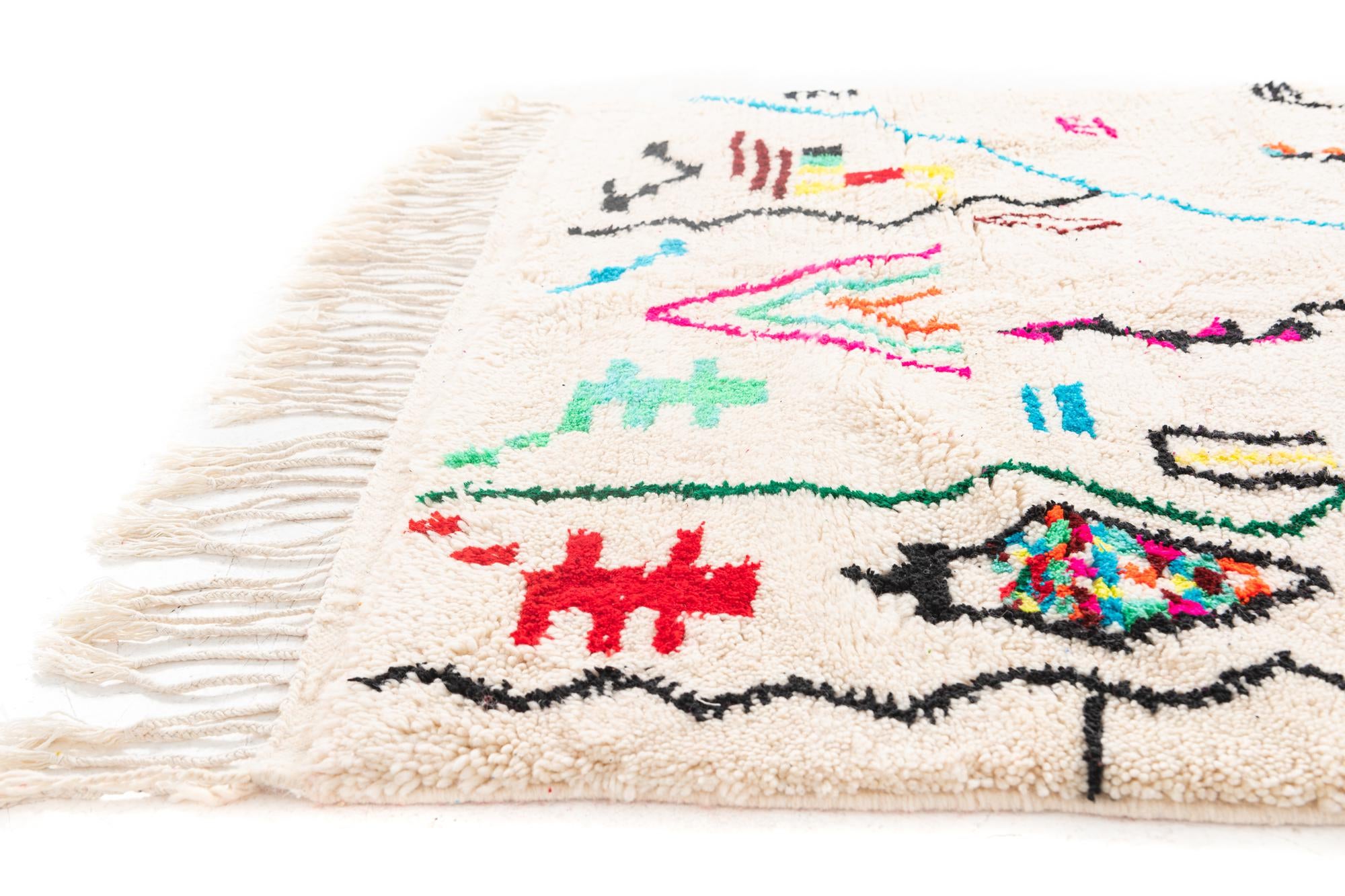 5' x 8' Hand Knotted Moroccan Wool Rug