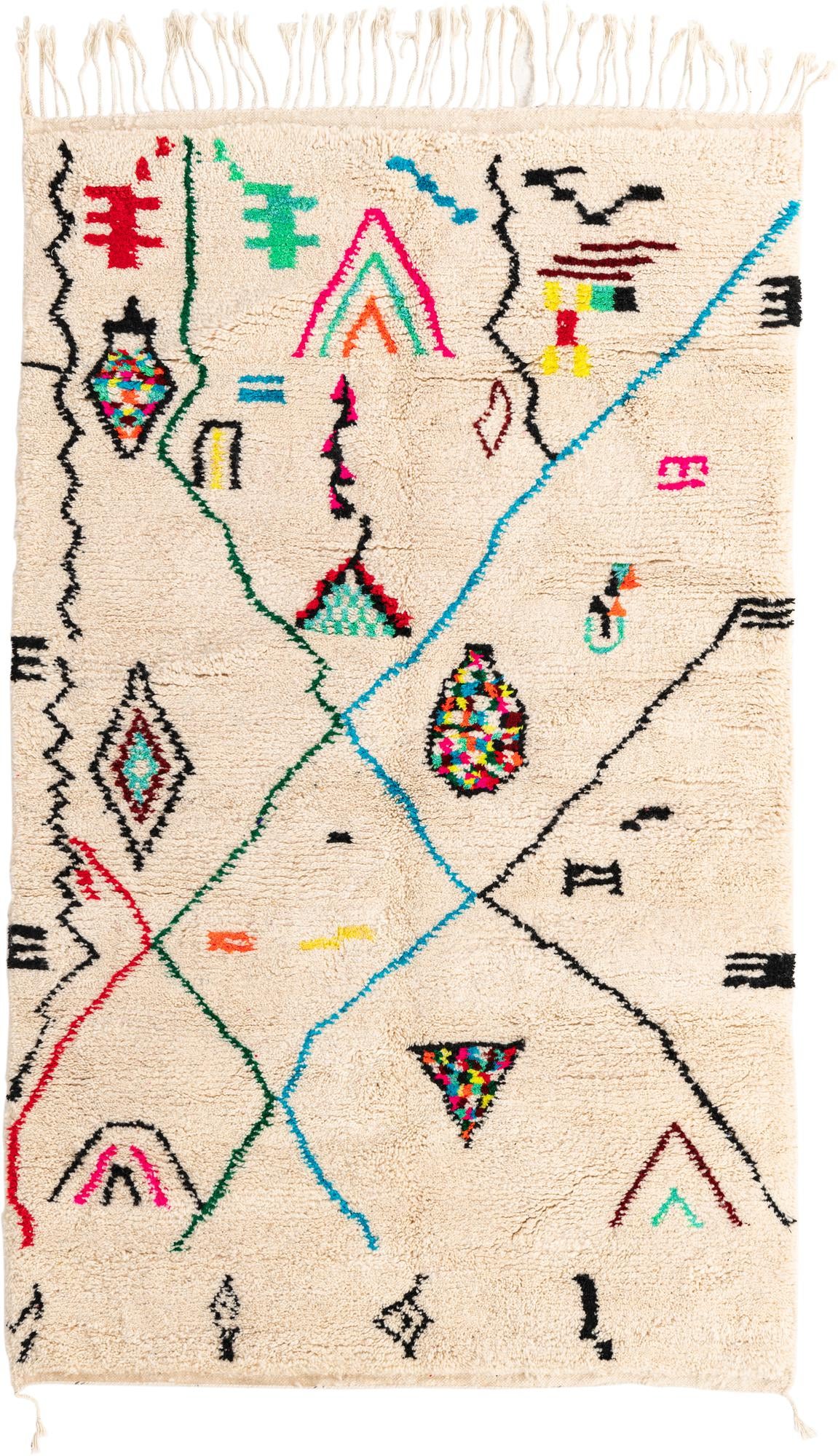 5' x 8' Hand Knotted Moroccan Wool Rug