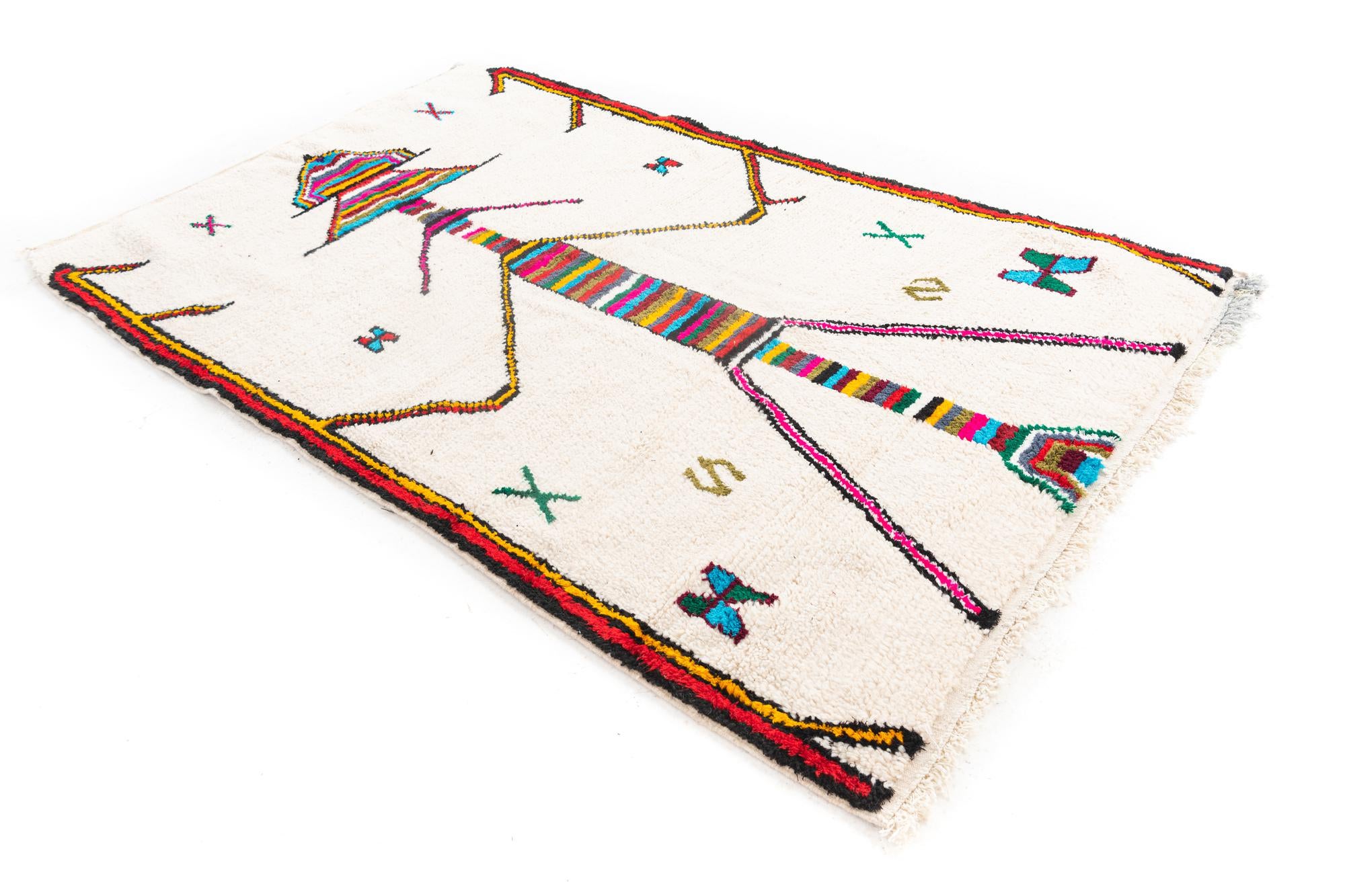 5' 2 x 8' 2 Hand Knotted Moroccan Wool Rug