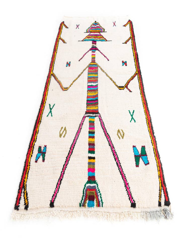 Detail image of 5' 2 x 8' 2  Hand Knotted Moroccan Wool Rug