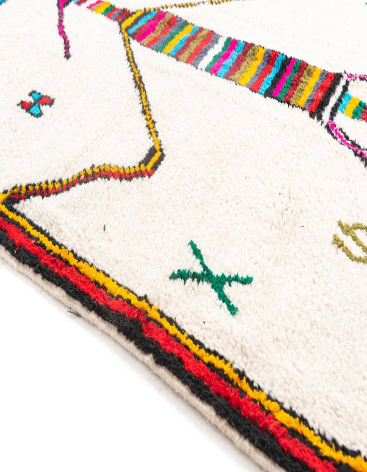 Detail image of 5' 2 x 8' 2  Hand Knotted Moroccan Wool Rug