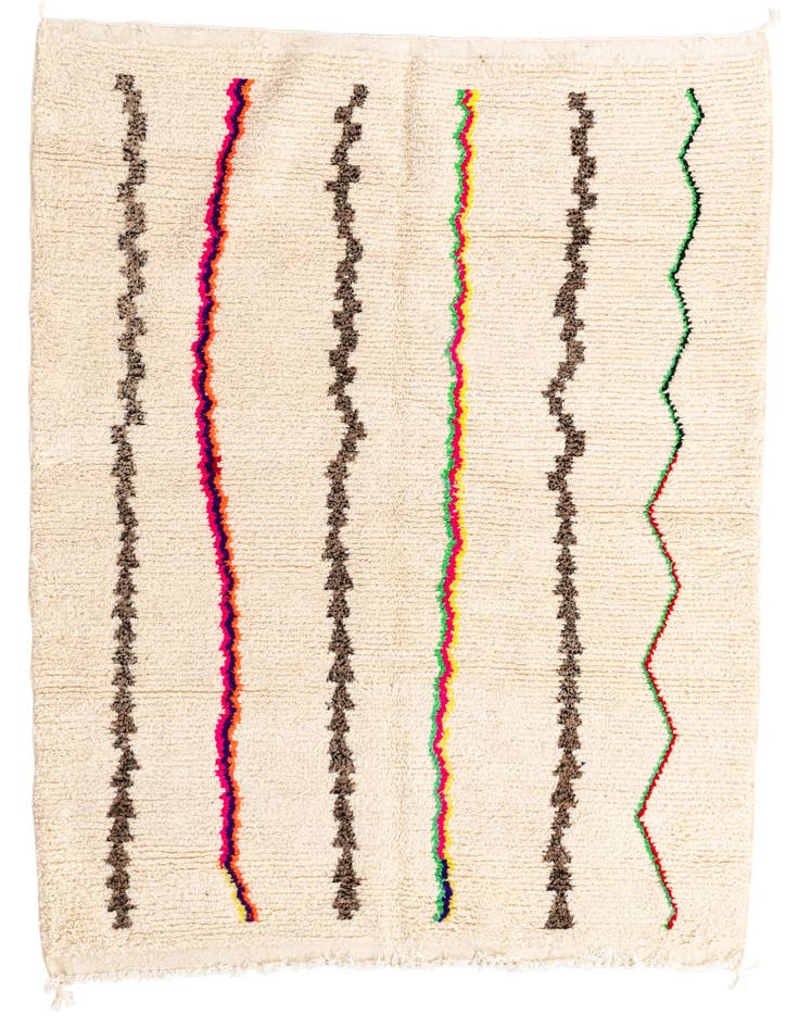 Detail image of 5' 2 x 6' 10 Hand Knotted Moroccan Wool Rug