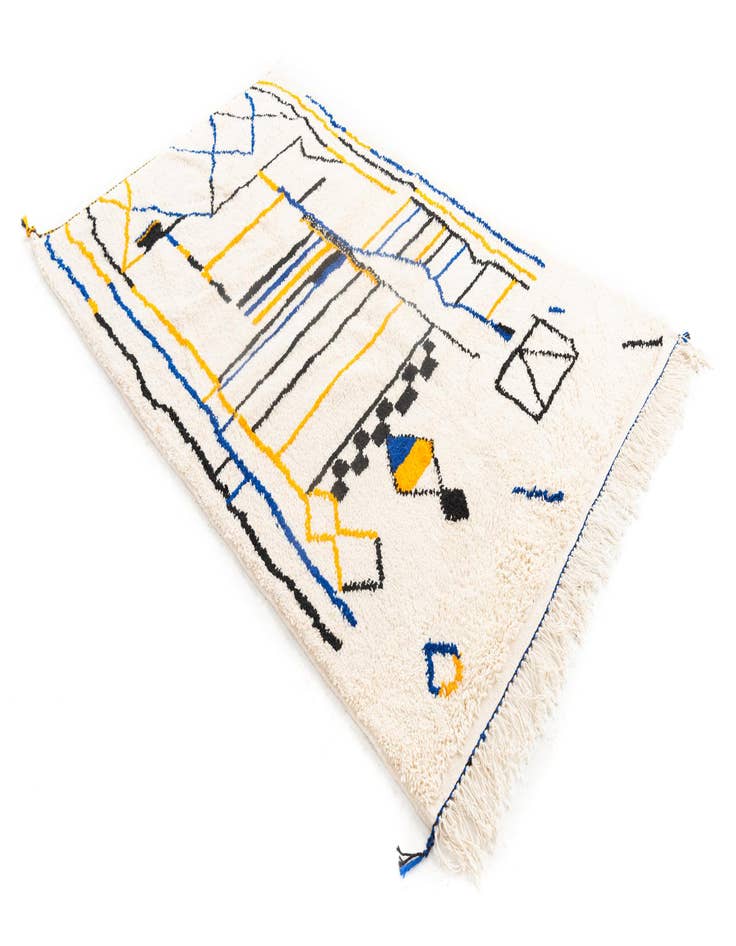 Detail image of 4' 10 x 7' 9  Hand Knotted Moroccan Wool Rug