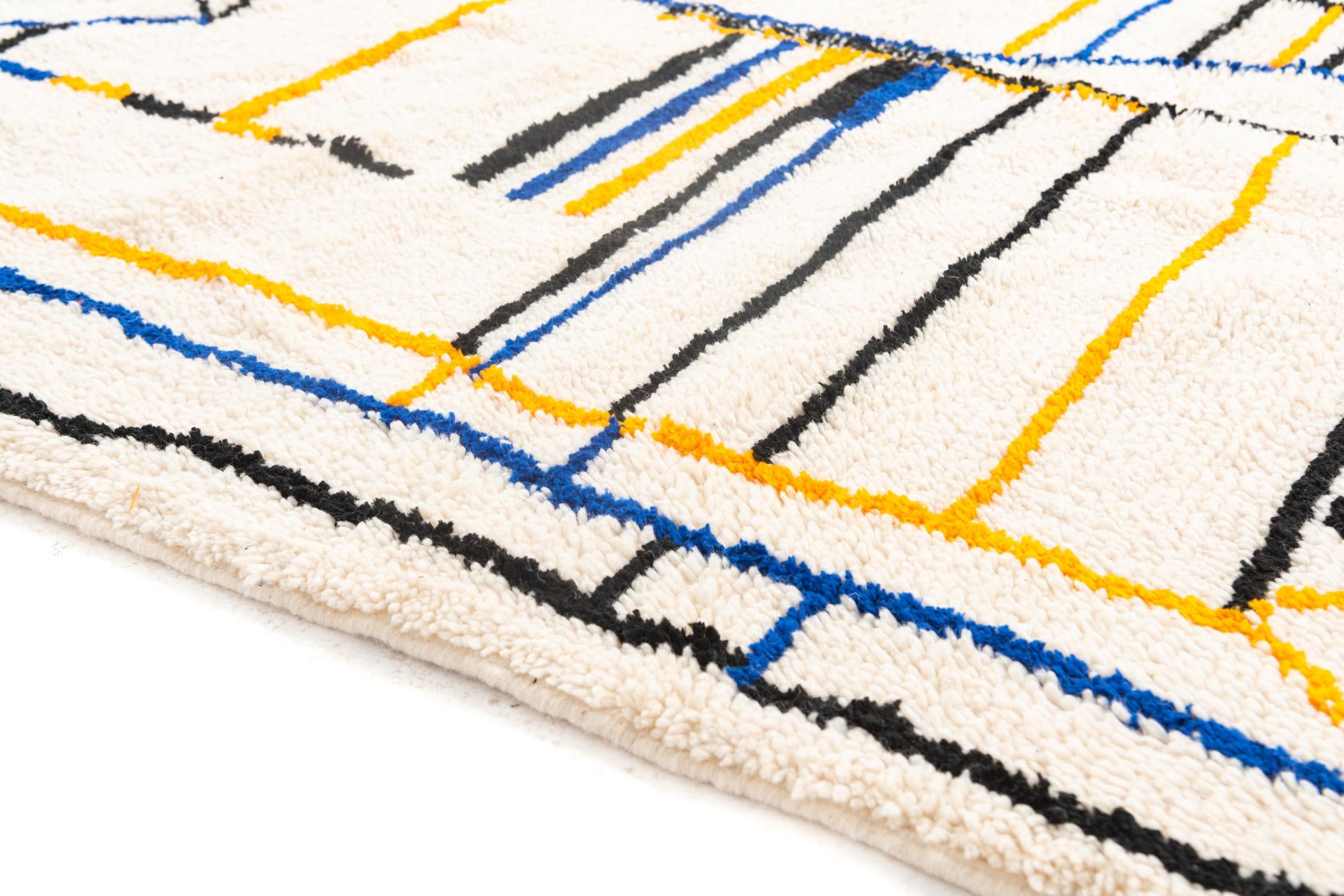 4' 10 x 7' 9 Hand Knotted Moroccan Wool Rug