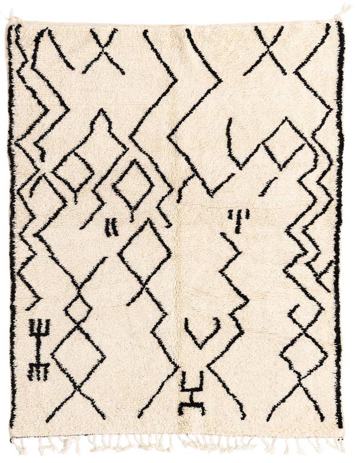 Detail image of 4' 10 x 7' 9 Hand Knotted Moroccan Wool Rug