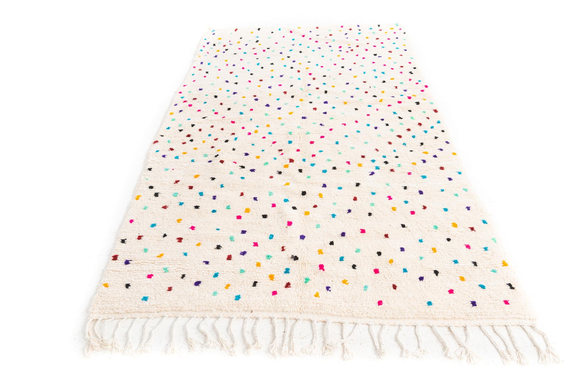 4' 8 x 8' Hand Knotted Moroccan Wool Rug