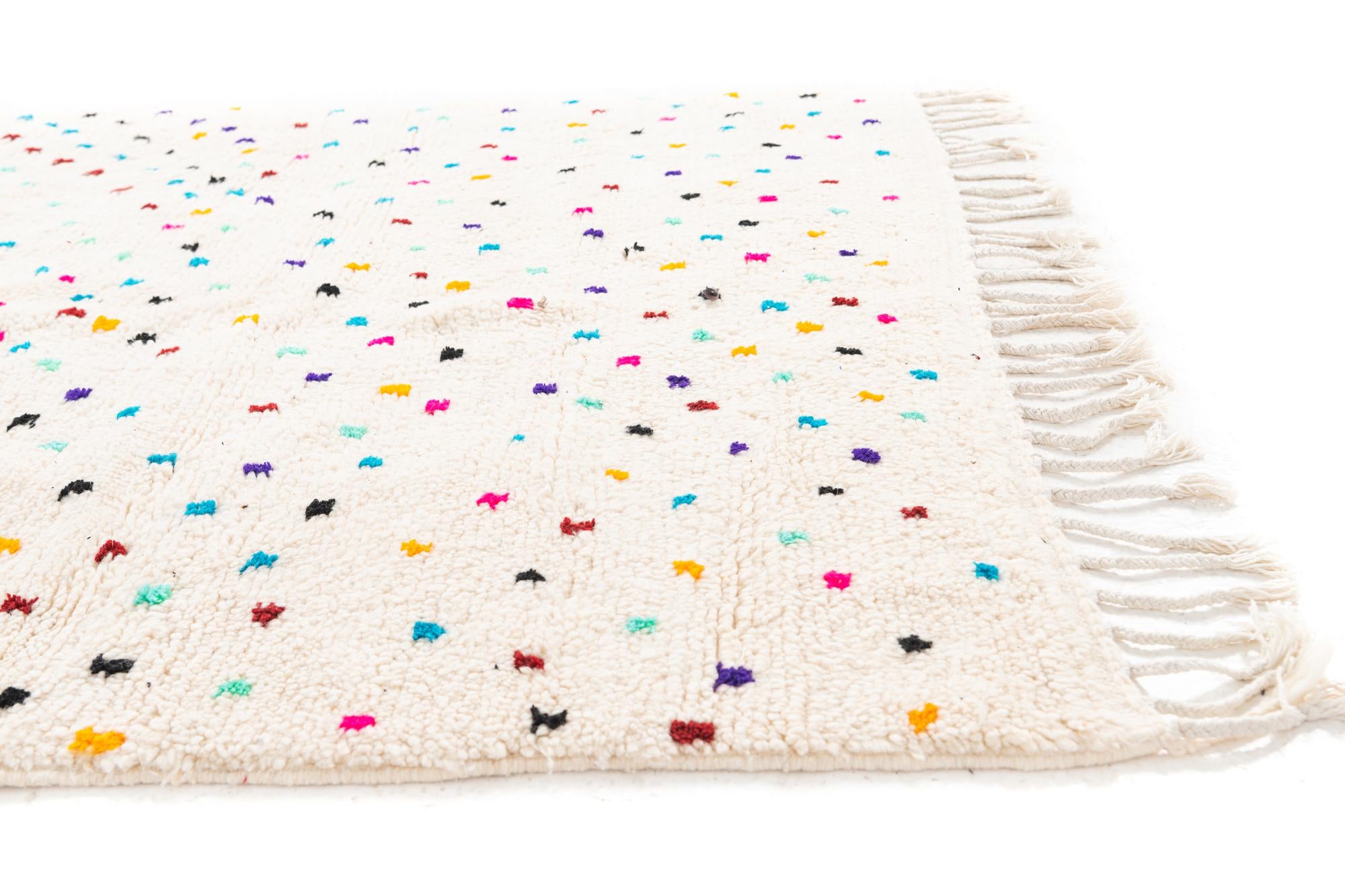 4' 8 x 8' Hand Knotted Moroccan Wool Rug