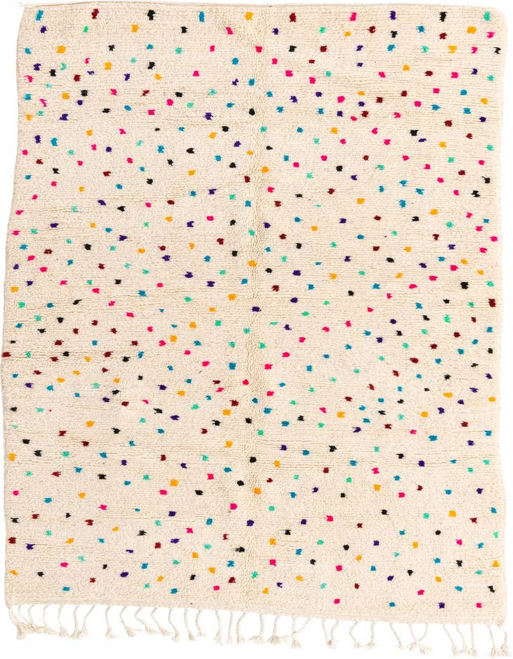Detail image of 4' 8 x 8' Hand Knotted Moroccan Wool Rug