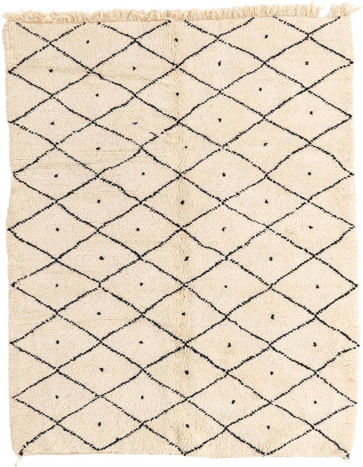Detail image of 5' 4 x 8' 3 Hand Knotted Moroccan Wool Rug