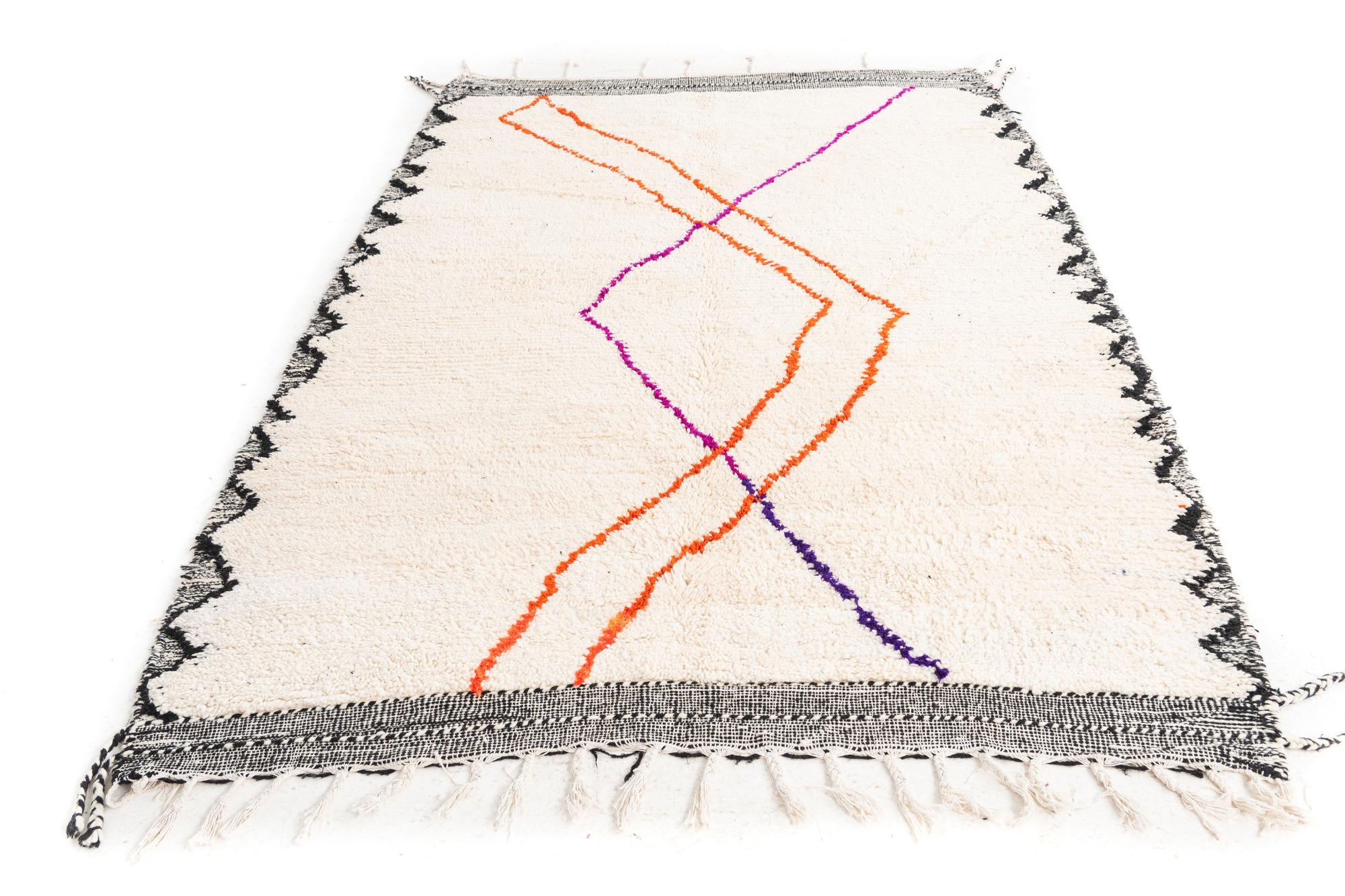 5' 4 x 7' 6 Hand Knotted Moroccan Wool Rug