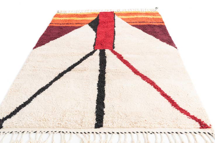 Detail image of 5' 6 x 7' 7 Hand Knotted Moroccan Wool Rug