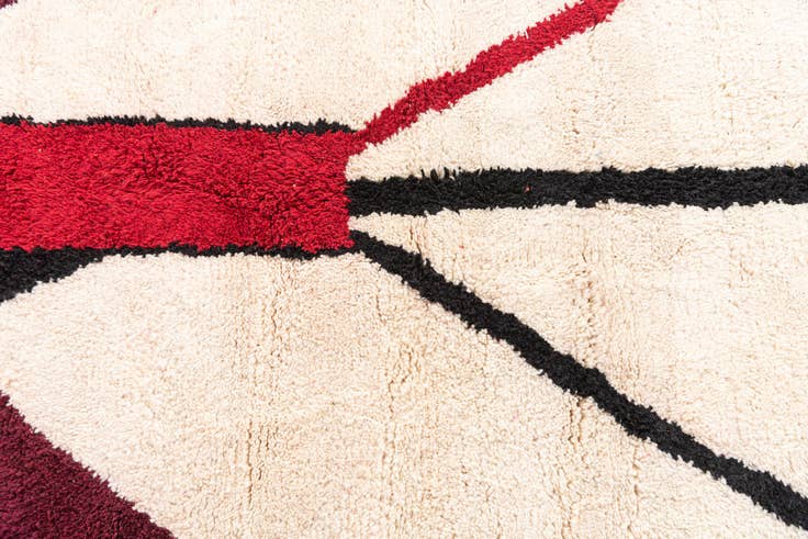 Detail image of 5' 6 x 7' 7 Hand Knotted Moroccan Wool Rug
