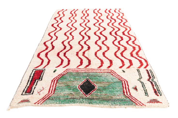 Detail image of 5' x 8' Hand Knotted Moroccan Wool Rug