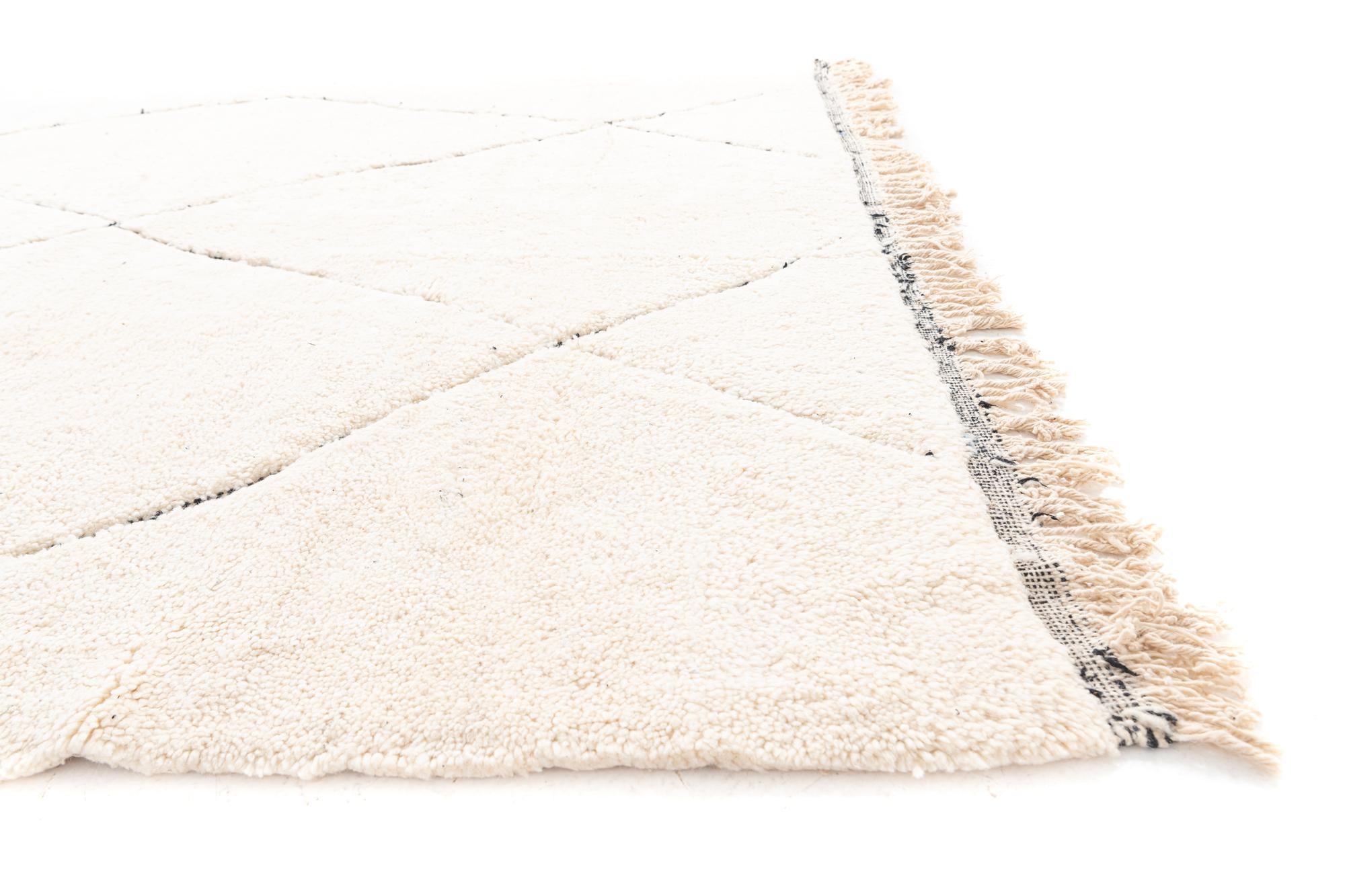 7' x 9' 6 Hand Knotted Moroccan Wool Rug