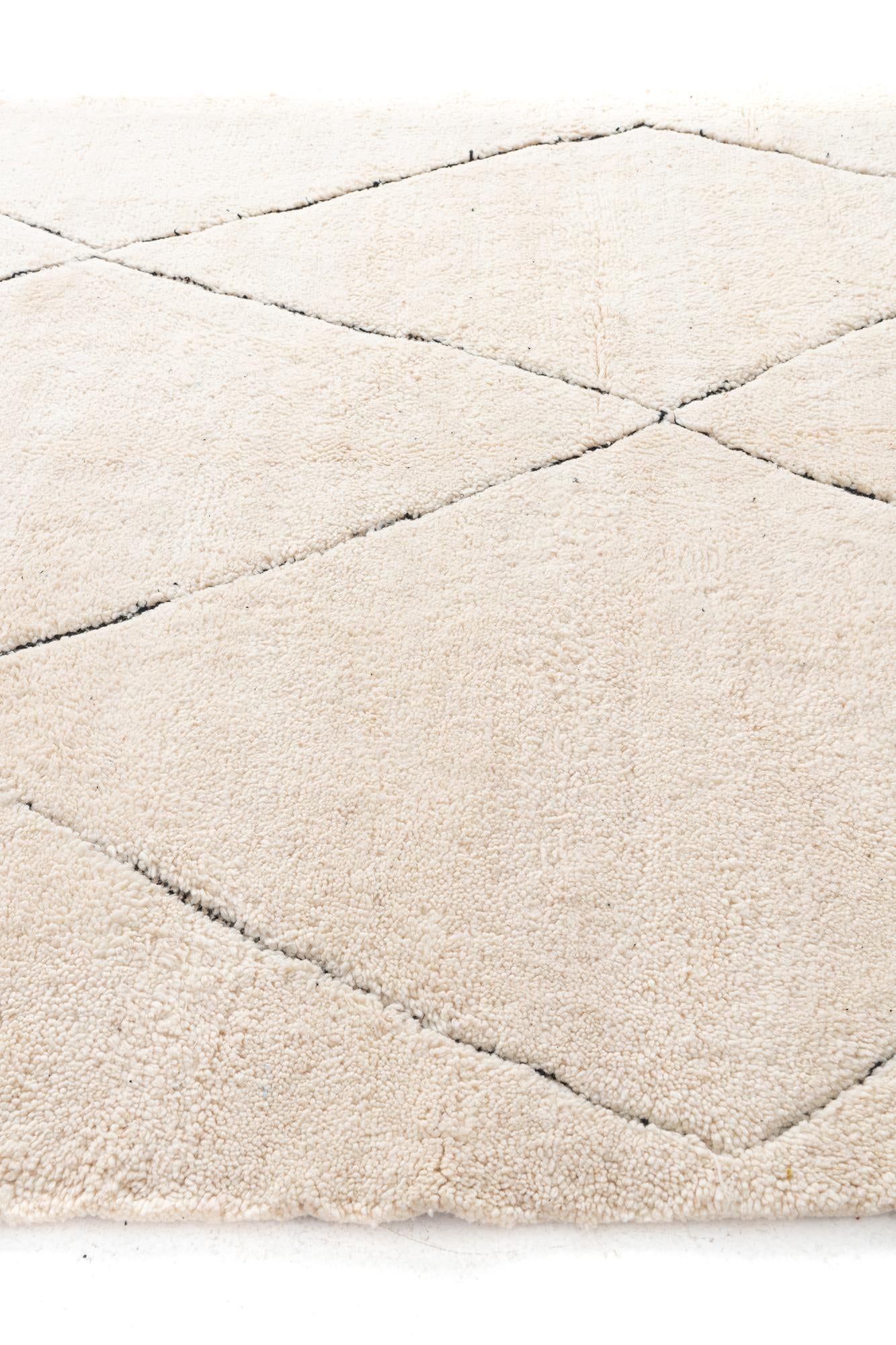 7' x 9' 6 Hand Knotted Moroccan Wool Rug