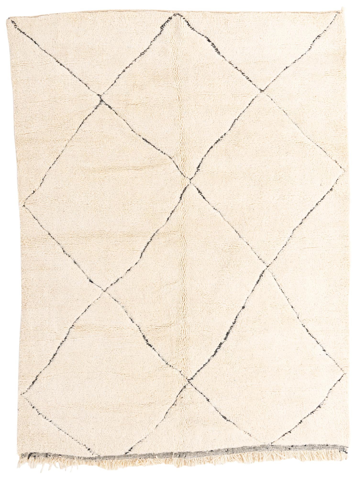 7' 1 x 9' 6 Hand Knotted Moroccan Wool Rug