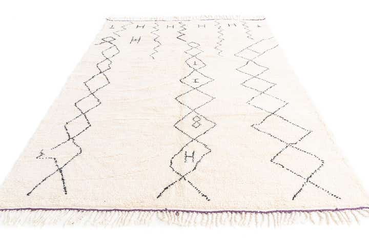 6' 9 x 9' 1 Hand Knotted Moroccan Wool Rug