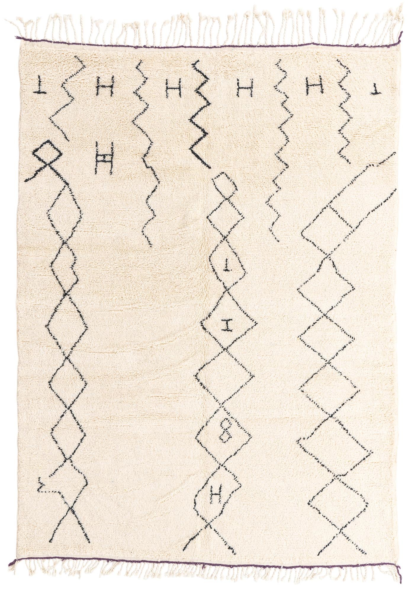6' 9 x 9' 1 Hand Knotted Moroccan Wool Rug