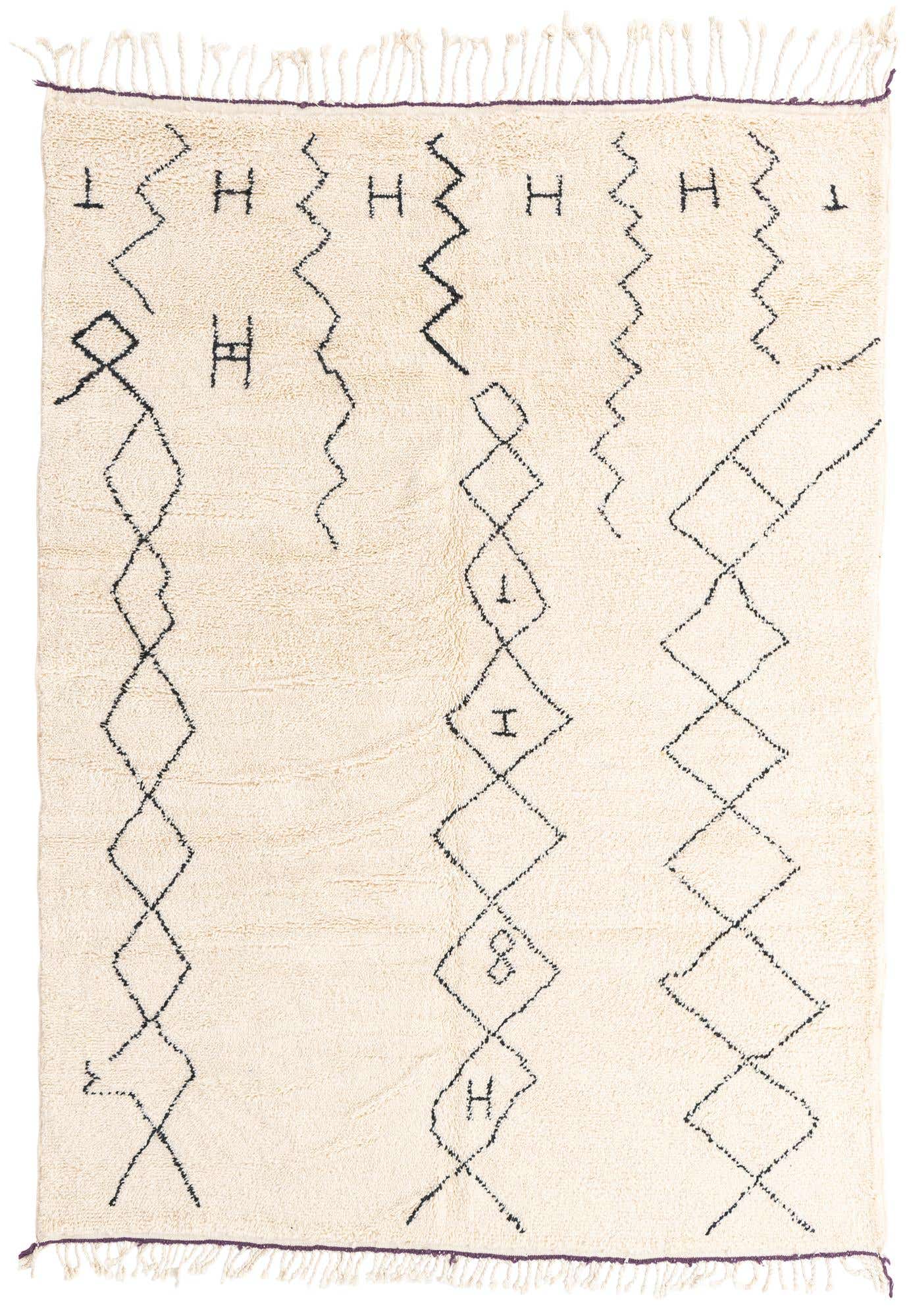 6' 9 x 9' 1 Hand Knotted Moroccan Wool Rug