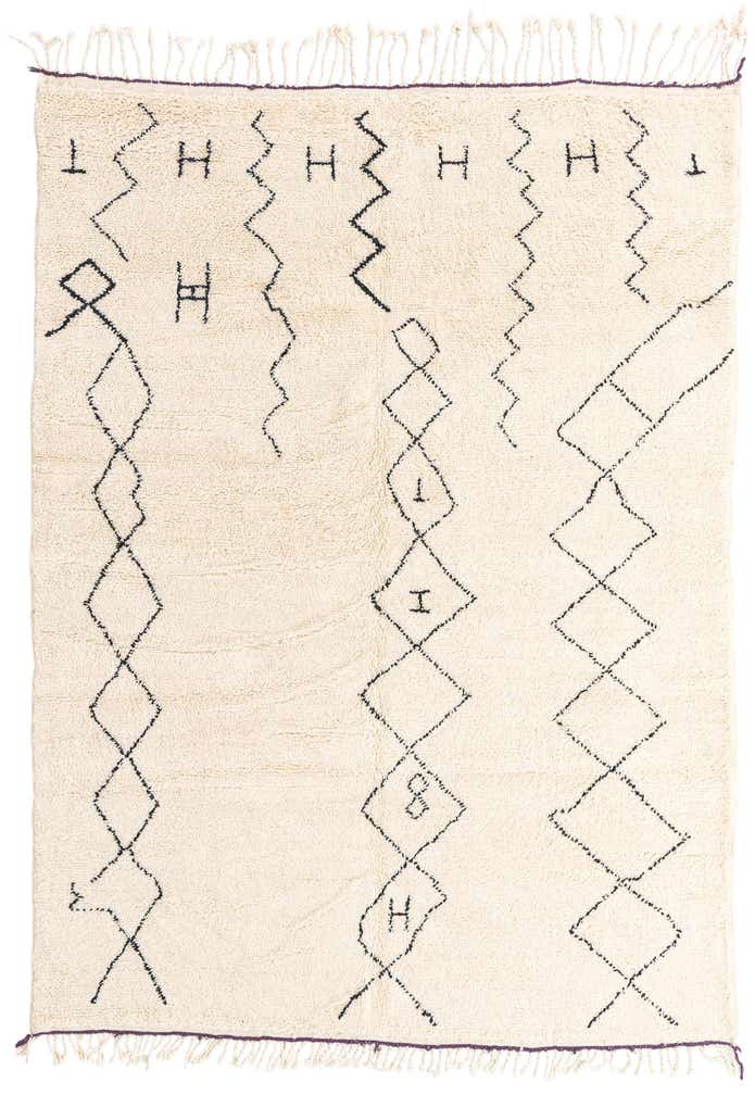 6' 9 x 9' 1 Hand Knotted Moroccan Wool Rug