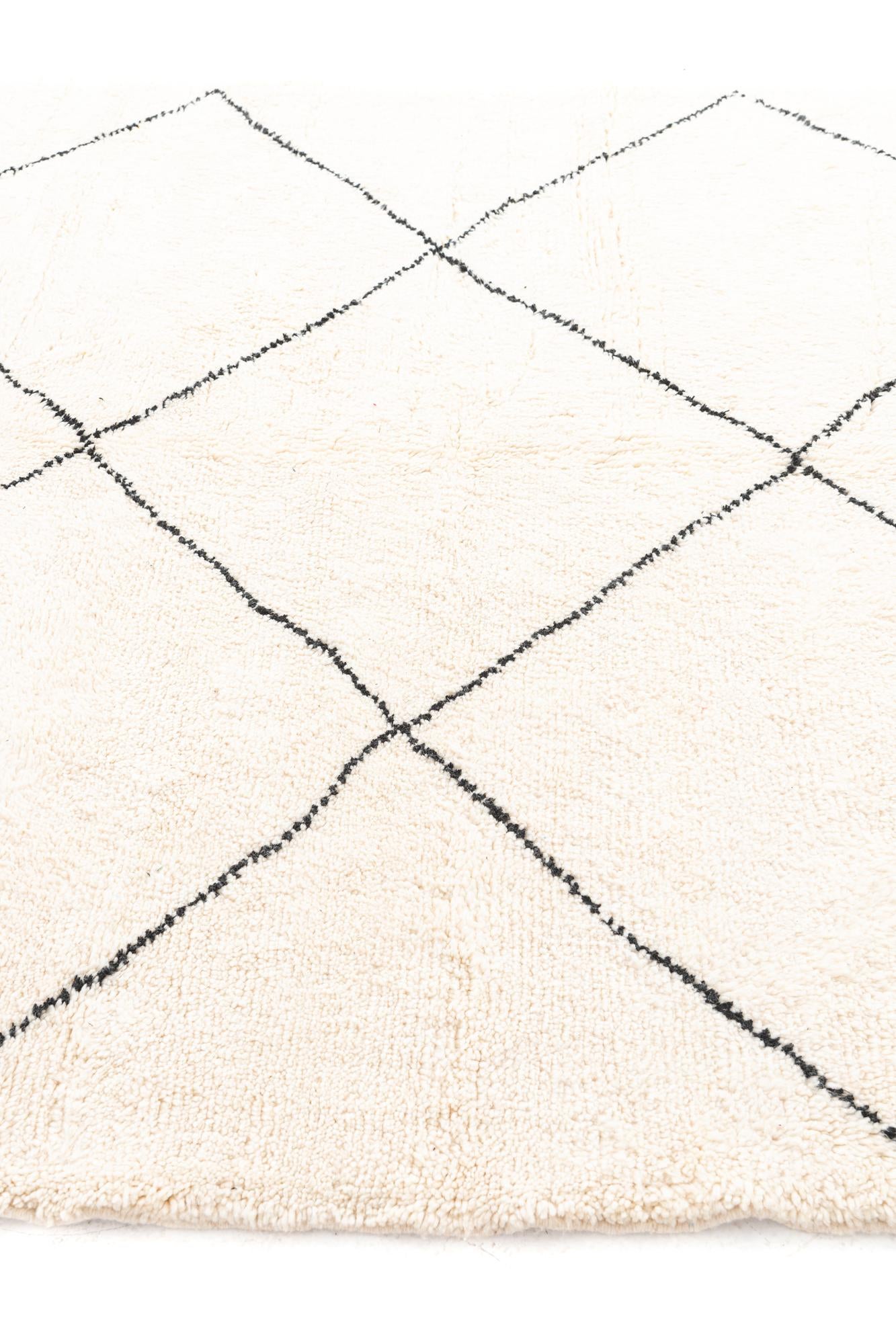 6' 7 x 8' 5 Hand Knotted Moroccan Wool Rug