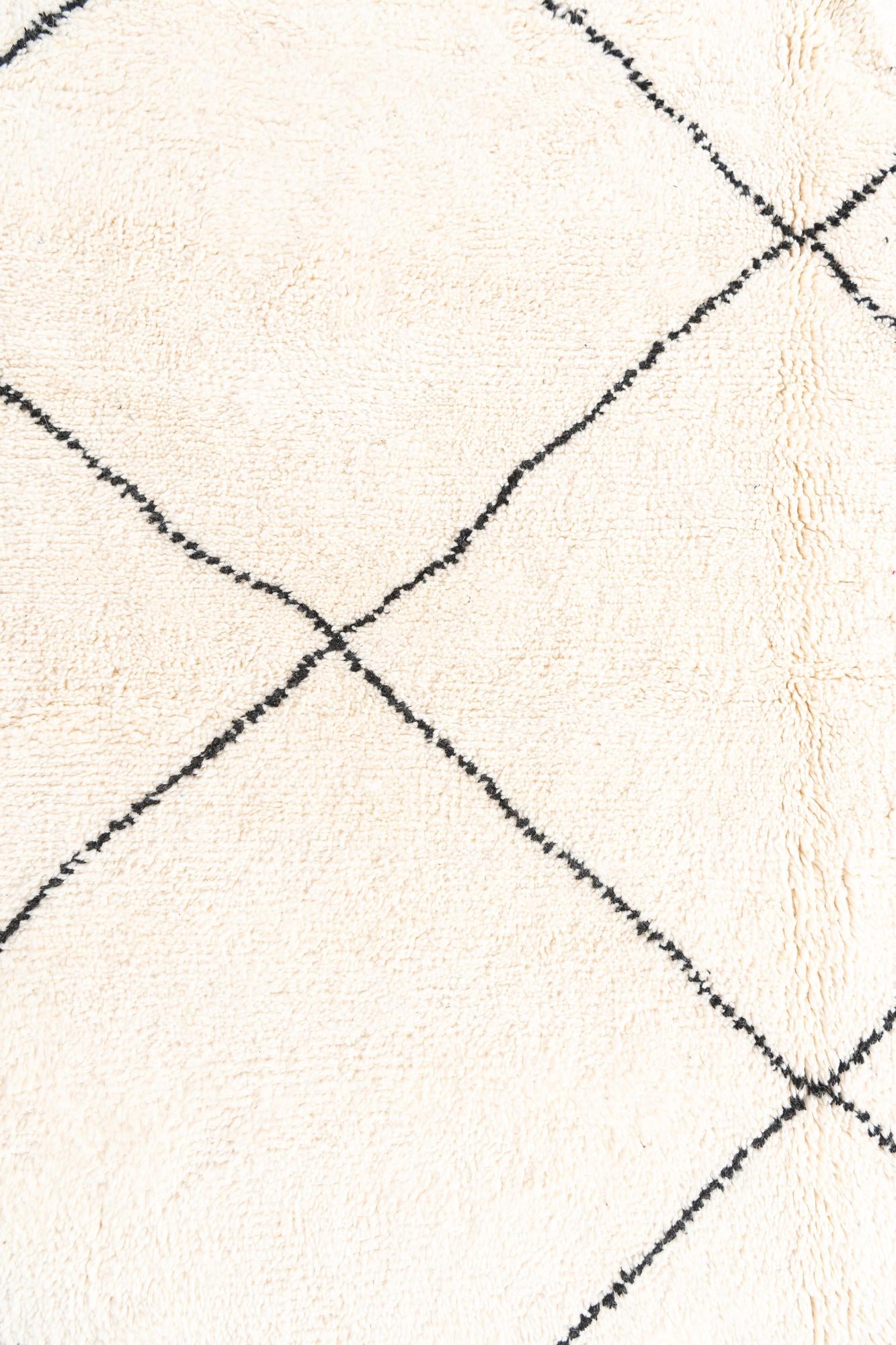 6' 7 x 8' 5 Hand Knotted Moroccan Wool Rug