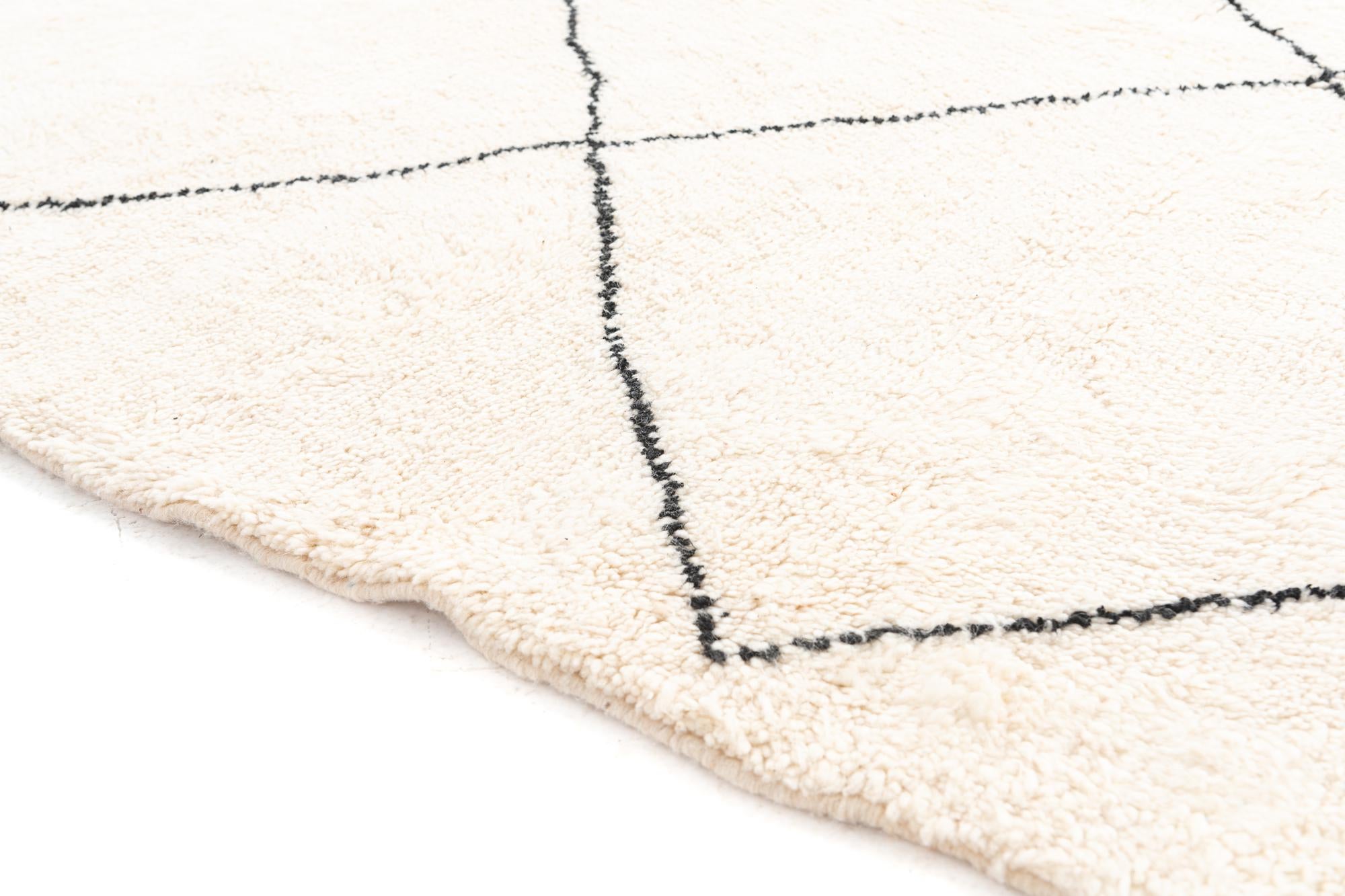 6' 7 x 8' 5 Hand Knotted Moroccan Wool Rug