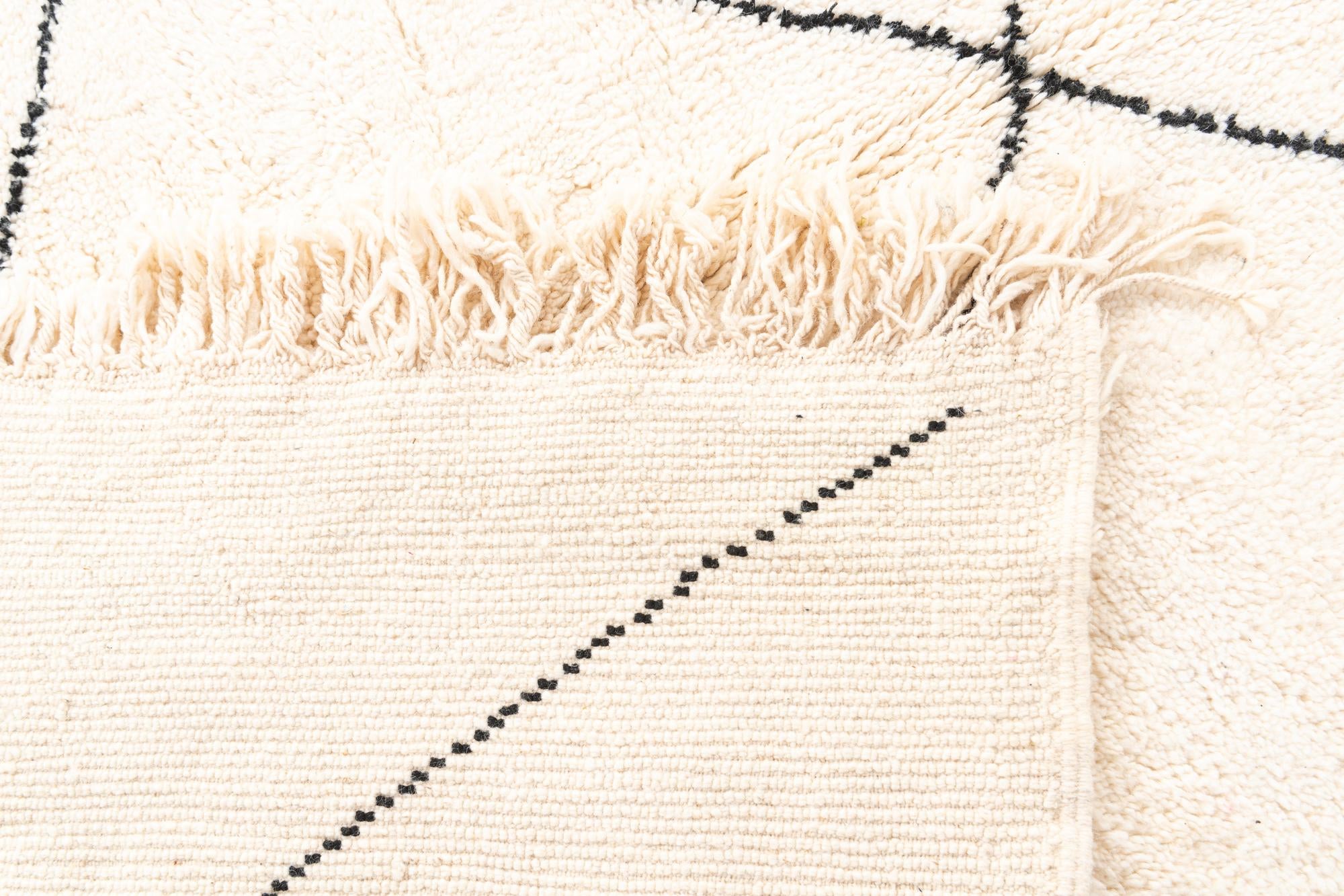 6' 7 x 8' 5 Hand Knotted Moroccan Wool Rug