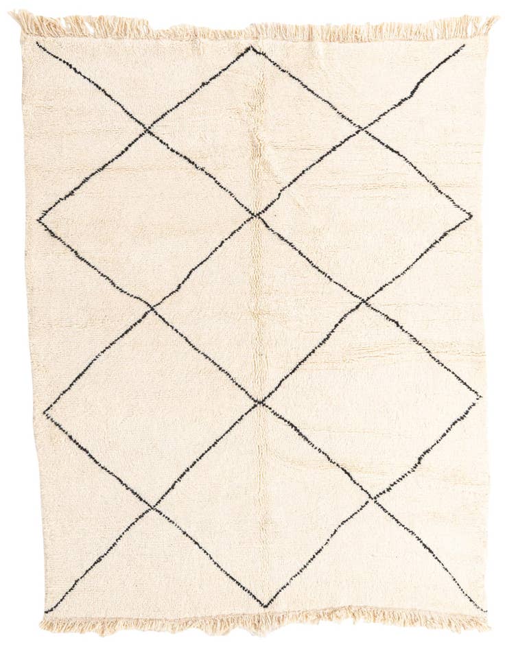 Detail image of 6' 7 x 8' 5 Hand Knotted Moroccan Wool Rug