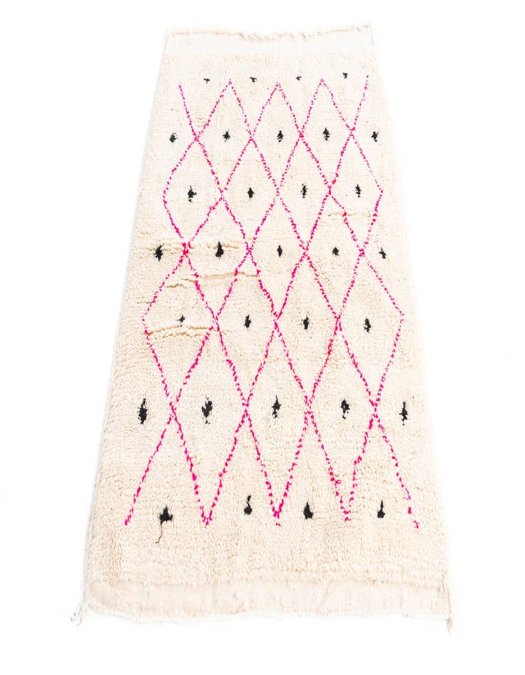 Detail image of 3' 5 x 4' 9  Hand Knotted Moroccan Wool Rug