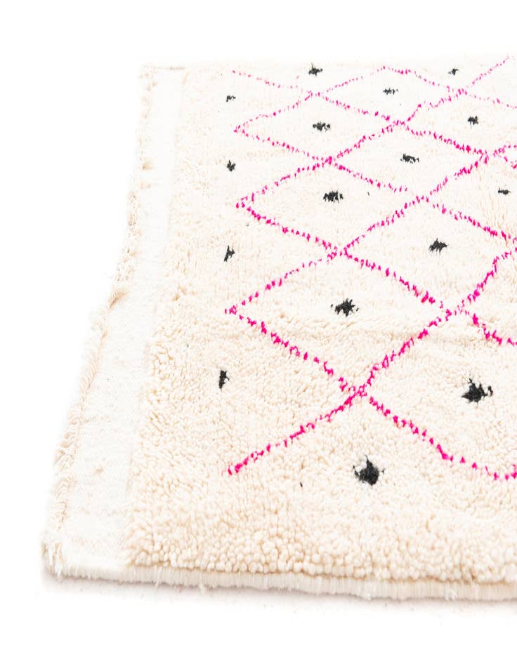 Detail image of 3' 5 x 4' 9  Hand Knotted Moroccan Wool Rug