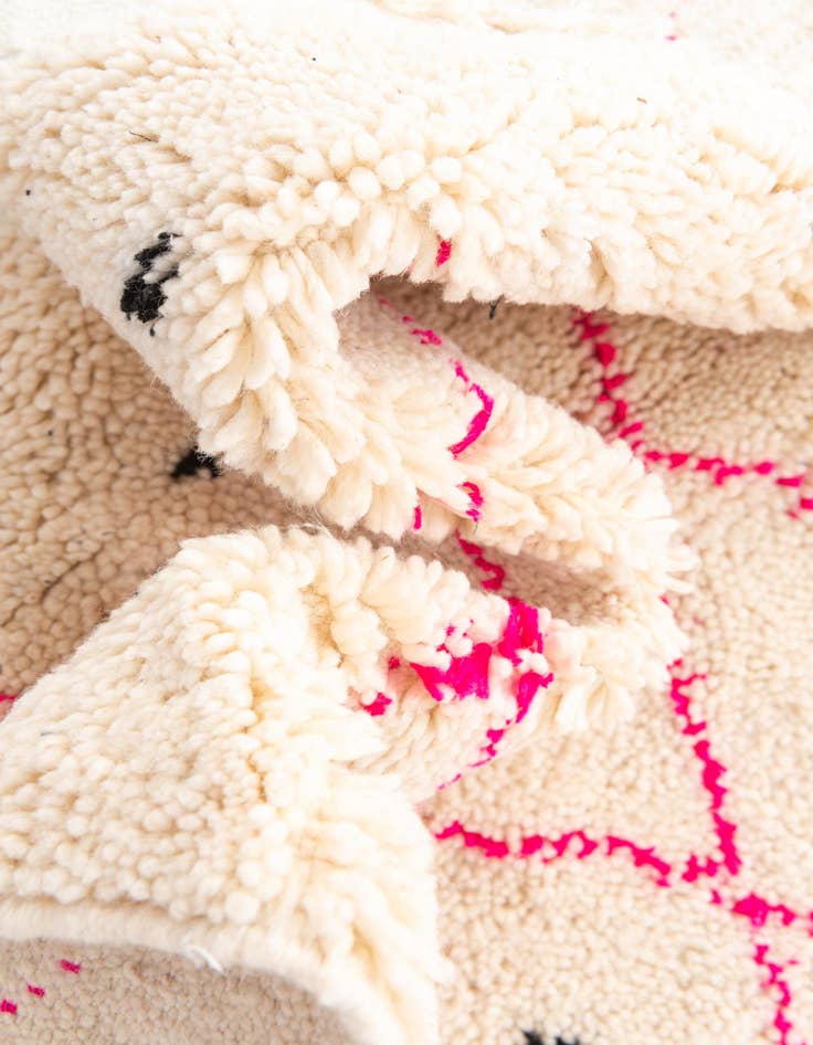 Detail image of 3' 5 x 4' 9  Hand Knotted Moroccan Wool Rug