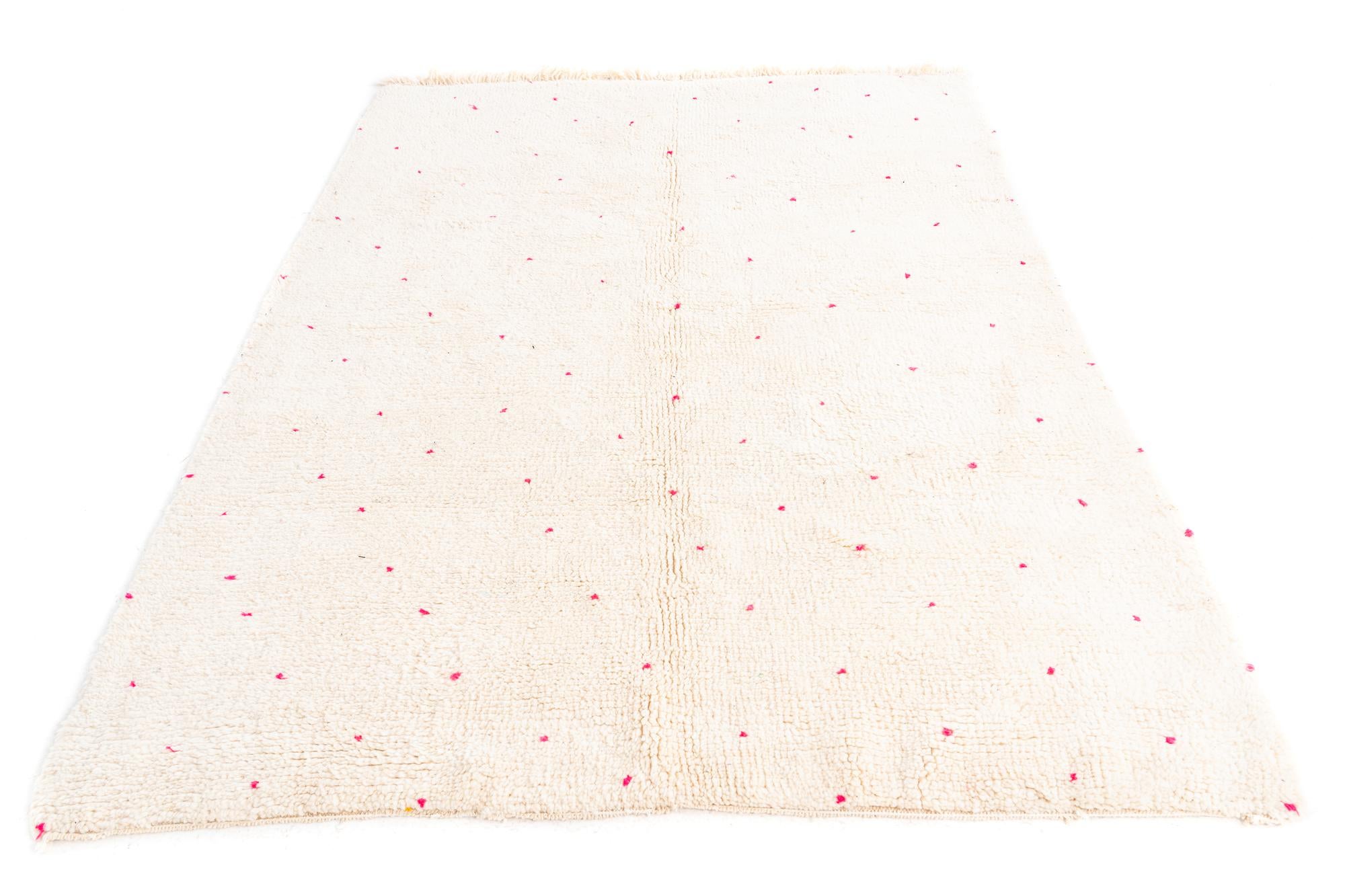 5' 7 x 8' Hand Knotted Moroccan Wool Rug