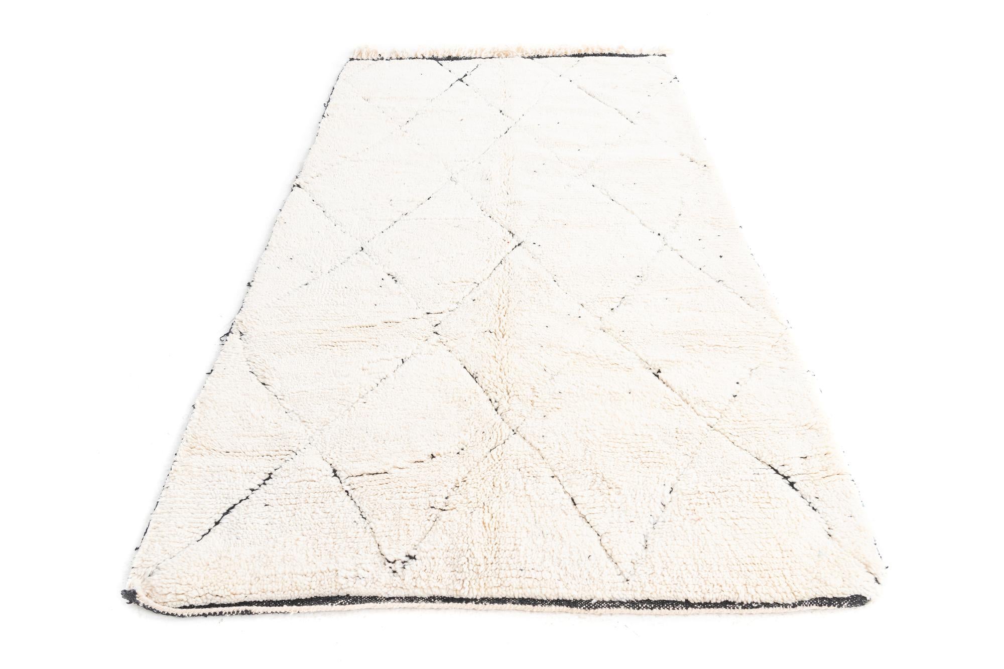 4' 8 x 8' 3 Hand Knotted Moroccan Wool Rug