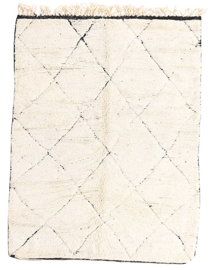 Detail image of 4' 8 x 8' 3 Hand Knotted Moroccan Wool Rug